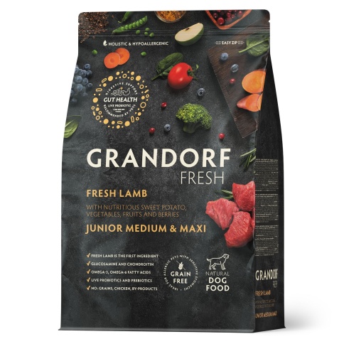 Сухой корм Grandorf Fresh ягненок с бататом беззерновой для юниоров и беременных собак, 3 кг фото 1