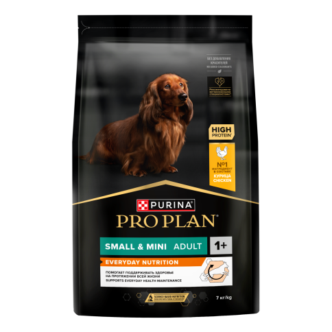 Сухой корм Purina Pro Plan Small & Mini для взрослых собак мелких и карликовых пород, курица и рис, 7 кг фото 1