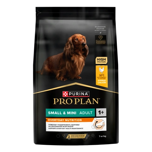Сухой корм Purina Pro Plan Adult Small & Mini  для взрослых собак мелких и карликовых пород, курица и рис, 7 кг фото 1
