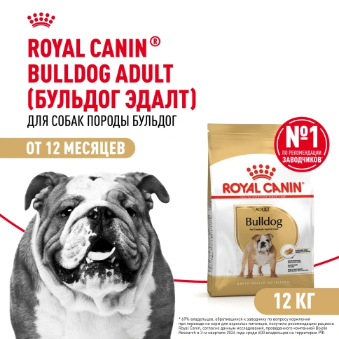 Сухой корм Royal Canin Bulldog Adult для собак породы английский бульдог, 12 кг фото 1