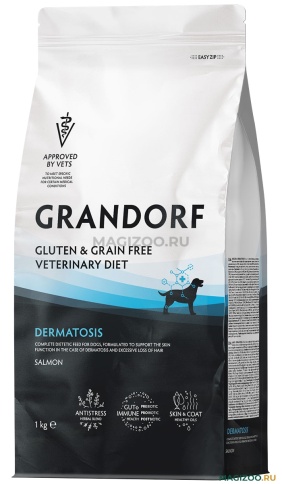 Сухой корм Grandorf Veterinary Diet Dermatosis лосось для собак с заболеваниями кожи, 1 кг фото 1