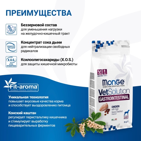Сухой корм Monge VetSolution Gastrointestinal для взрослых собак при заболеваниях ЖКТ, 12 кг фото 4