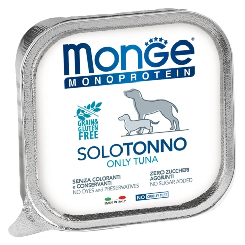 Влажный корм Monge Monoprotein Solo паштет из тунца для собак, 150 г фото 1