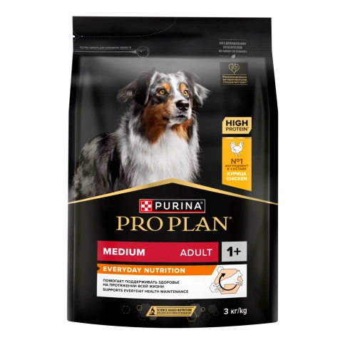 Сухой корм Purina Pro Plan Adult Small & Mini  для взрослых собак средних и мелких пород, курица и рис, 3 кг фото 1