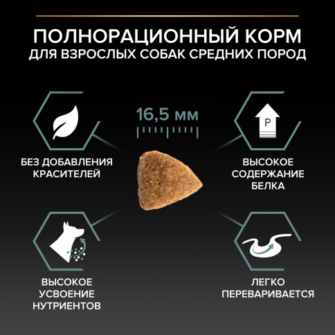 Сухой корм Purina Pro Plan Sensitive Digestion для взрослых собак средних пород, с ягненком, 3 кг фото 3