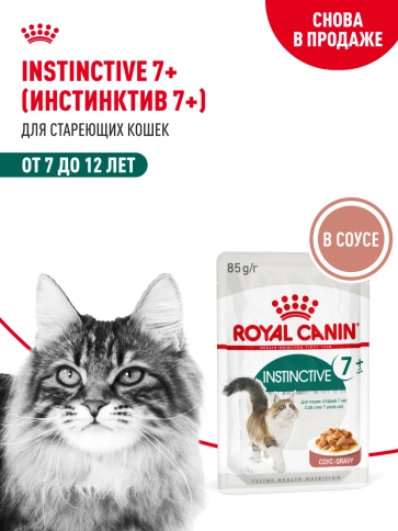 Влажный корм Royal Canin Instinctive 7+ в соусе для кошек старше 7 лет, пауч, 85 г фото 14