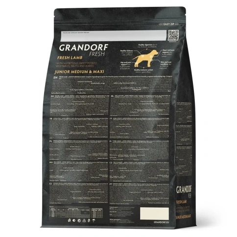 Сухой корм Grandorf Fresh беззерновой ягненок с бататом для юниоров и беременных собак, 10 кг фото 2