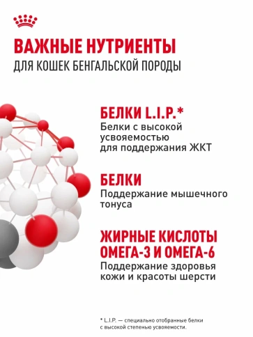 Сухой корм Royal Canin Bengal для взрослых бенгальских кошек, 400 г фото 5
