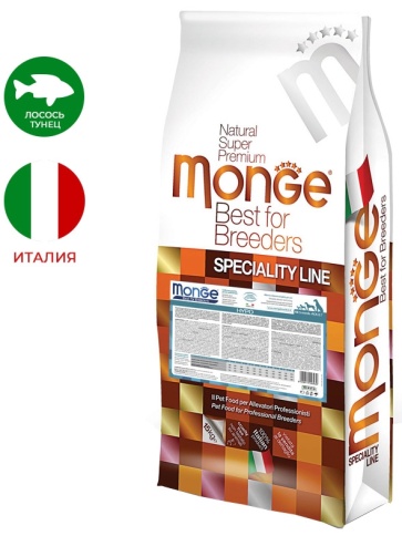 Сухой корм Monge Speciality Hypoallergenic с лососем и тунцом для взрослых собак всех пород, 15 кг фото 1