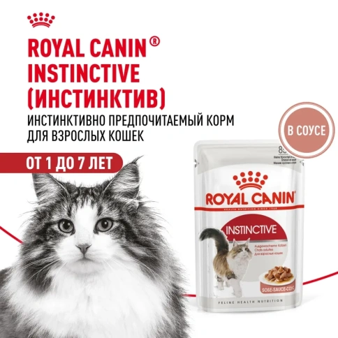 Влажный корм (соус) Royal Canin Instinctive для взрослых кошек, 85 г фото 1