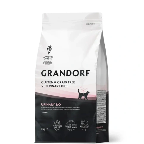 Сухой корм Grandorf Veterinary Diet Urinary S/O индейка для кошек при мочекаменной болезни, 2 кг фото 1