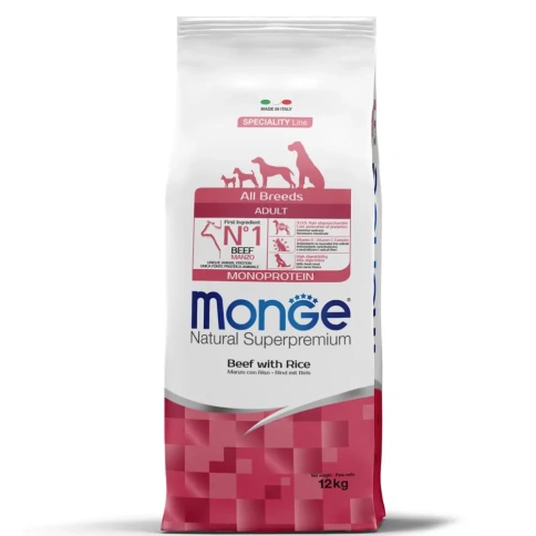 Сухой корм Monge Monoprotein All Breeds с говядиной и рисом для взрослых собак всех пород, 12 кг фото 6