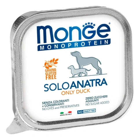 Влажный корм Monge Monoprotein Solo паштет из утки для собак, 150 г фото 1