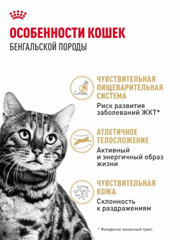 Сухой корм Royal Canin Bengal для взрослых бенгальских кошек, 400 г фото 2