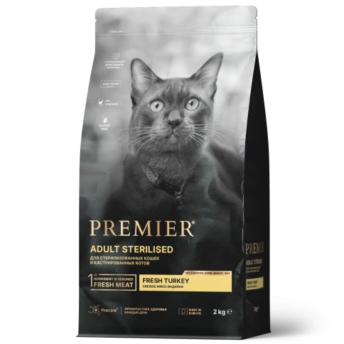 Сухой корм Premier Cat Turkey Sterilised для стерилизованных кошек, 2 кг фото 1