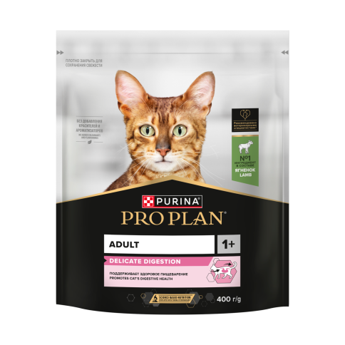 Сухой корм Purina Pro Plan DelicateOpti-Digest Lamb для кошек с чувствительным пищеварением, с ягненком, 400 г фото 1