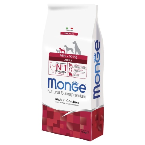 Сухой корм Monge Natural Mini Adult с курицей для взрослых собак мелких пород, 7.5 кг фото 2