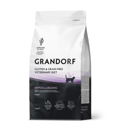 Сухой корм Grandorf Veterinary Diet Rabbit Hypoallergenic кролик для кошек при пищевой аллергии, 2 кг фото 1