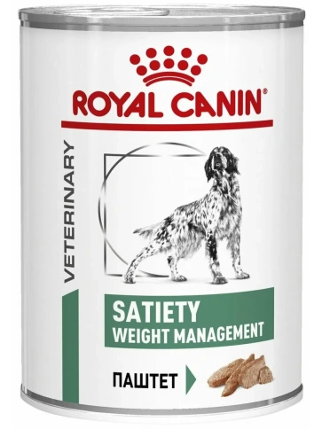 Диетический влажный корм Royal Canin Satiety Weight Management для собак при избыточном весе, паштет, банка, 410 г фото 1