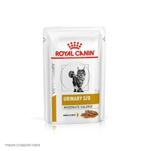 Влажный корм (соус) Royal Canin Urinary S/O Moderate Calorie FR диетический для взрослых кошек, 85 г фото 6