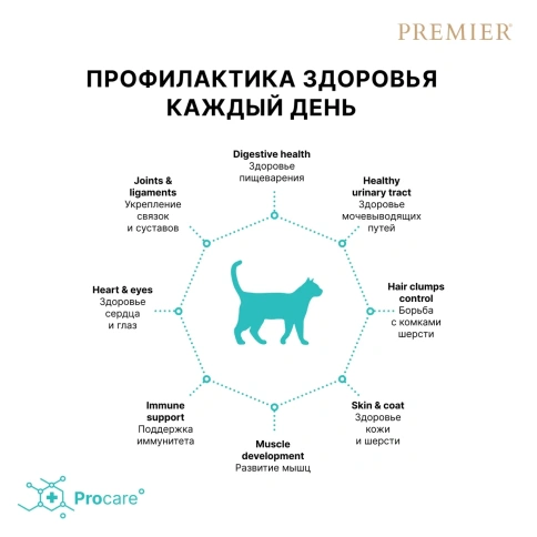 Сухой корм Premier со вкусом лосося и индейки для взрослых кошек, 2 кг фото 5