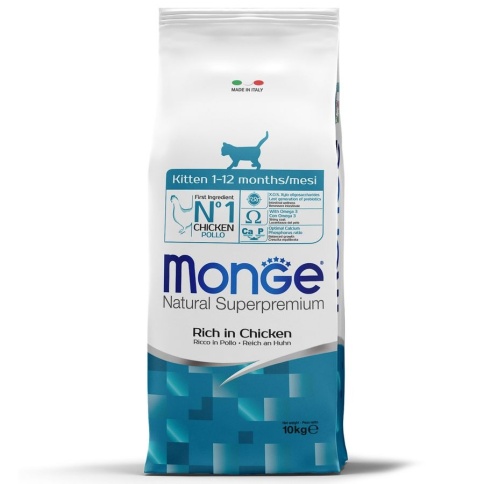 Сухой корм Monge Natural Kitten с курицей для котят, беременных и кормящих кошек, 10 кг фото 1