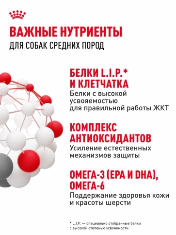 Сухой корм Royal Canin Medium Adult для взрослых собак средних пород, 15 кг фото 5