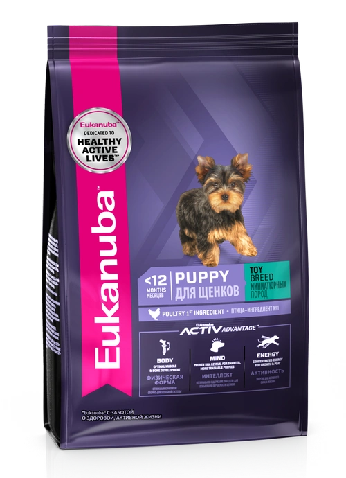 Сухой корм Eukanuba Puppy Mini Breed для щенков миниатюрных пород с птицей, 0.5 кг фото 1