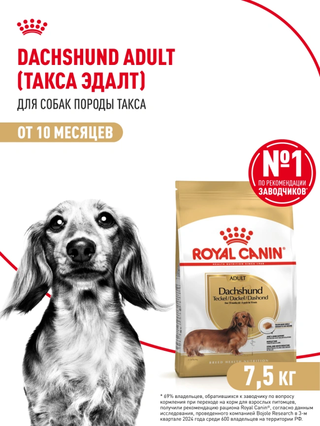 Сухой корм Royal Canin Dachshund Adult для собак породы такса, 7.5 кг фото 15