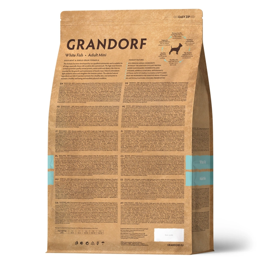 Сухой корм Grandorf White Fish Mini Белая рыба для взрослых собак мелких пород, 1 кг фото 2