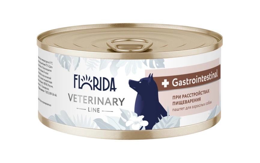 Влажный корм Florida Veterinary диетический Gastrointestinal для взрослых собак при расстройствах пищеварения, 100 г фото 1