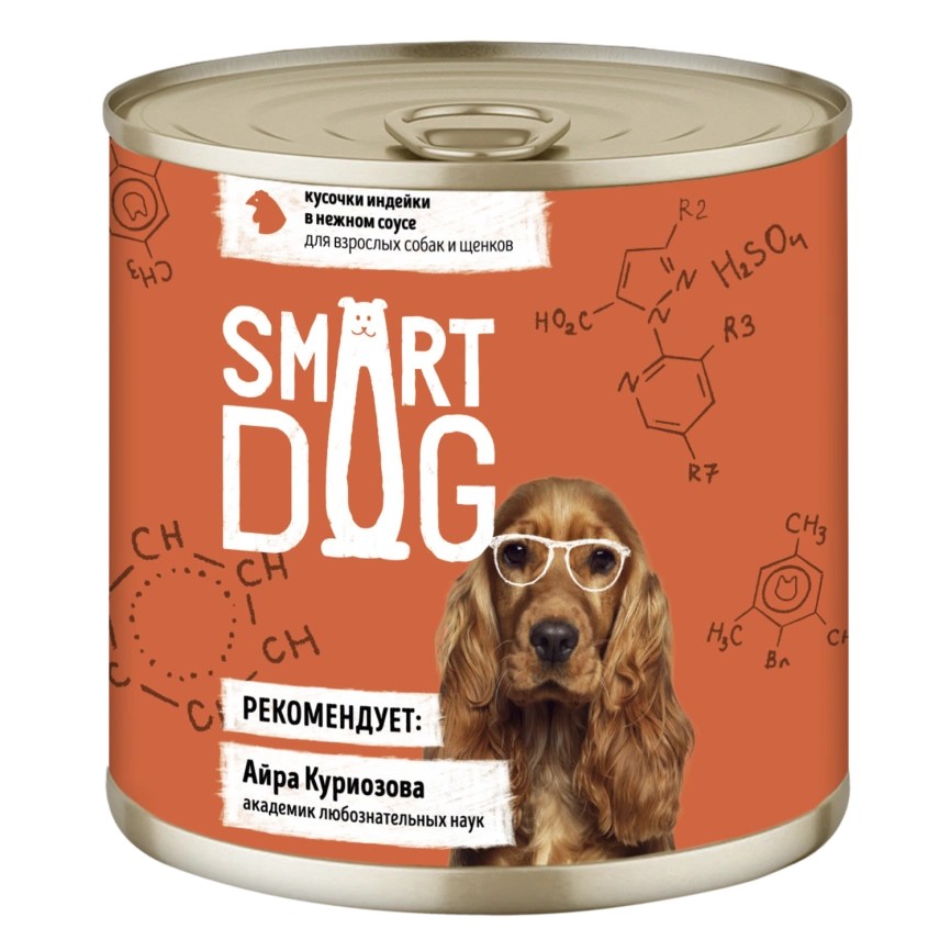 Влажный корм Smart Dog для для взрослых собак и щенков, кусочки индейки в нежном соусе, 85 г фото 1