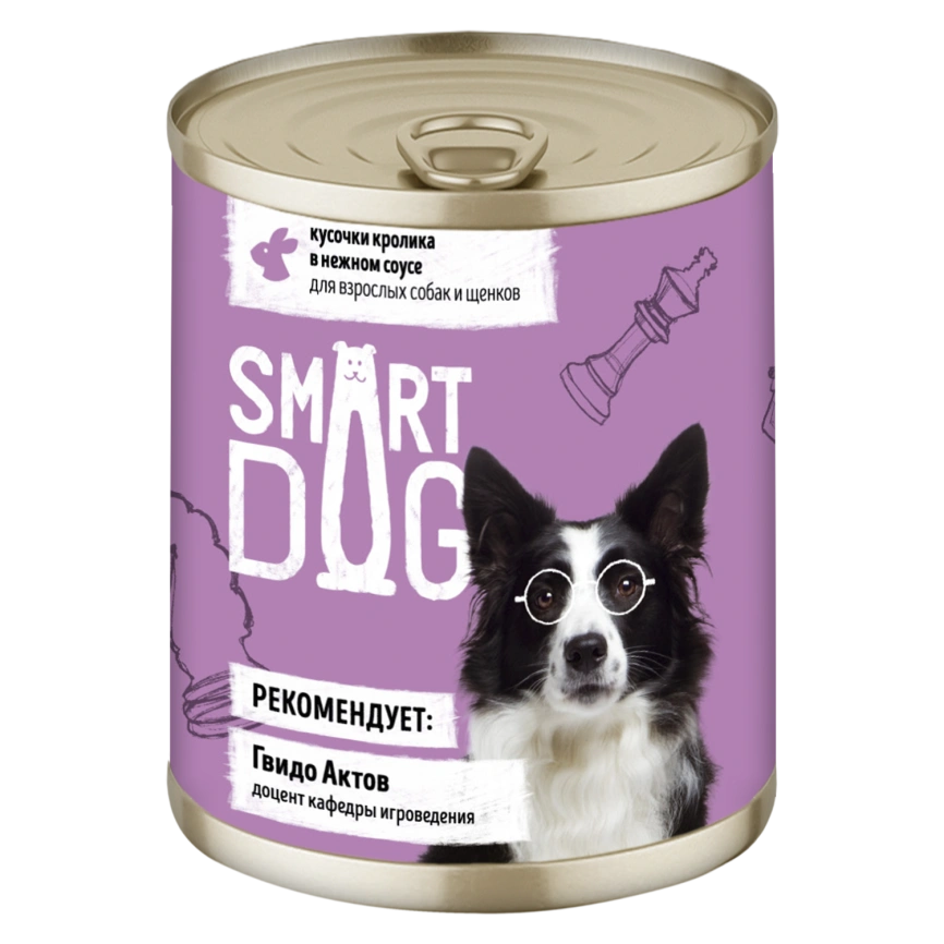 Влажный корм Smart Dog для для взрослых собак и щенков, кусочки кролика в нежном соусе, 240 г фото 1
