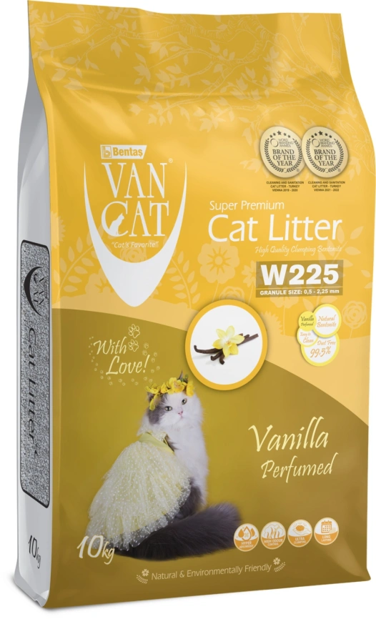 Van Cat комкующийся наполнитель без пыли с ароматом Ванили, 10кг фото 1