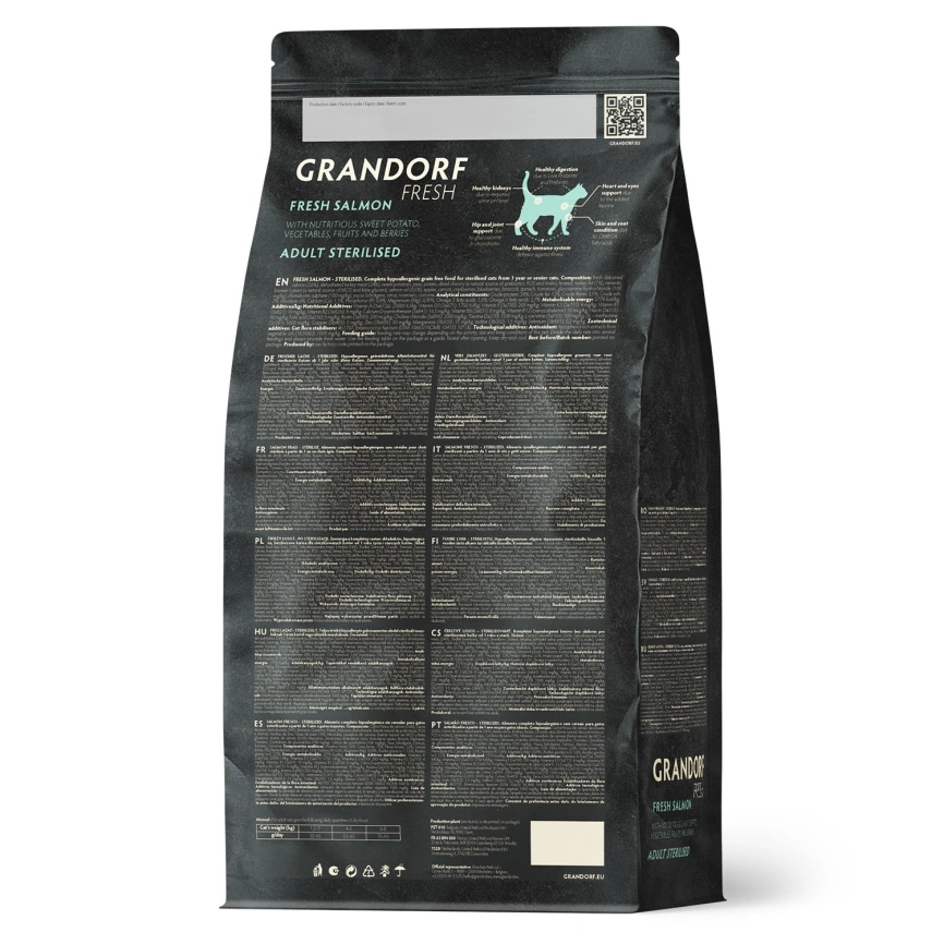 Сухой корм Grandorf Fresh Cat для стерилизованных кошек лосось с бататом 400 г фото 2