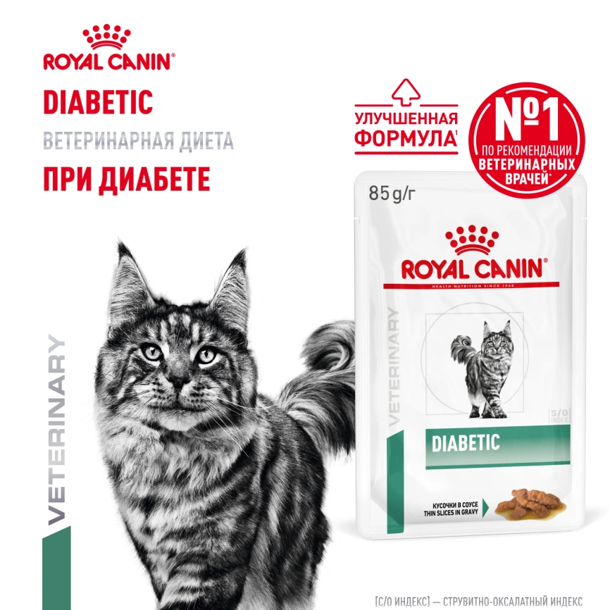 Влажный диетический корм Royal Canin Diabetic для кошек при сахарном диабете, пауч, 85 г фото 16