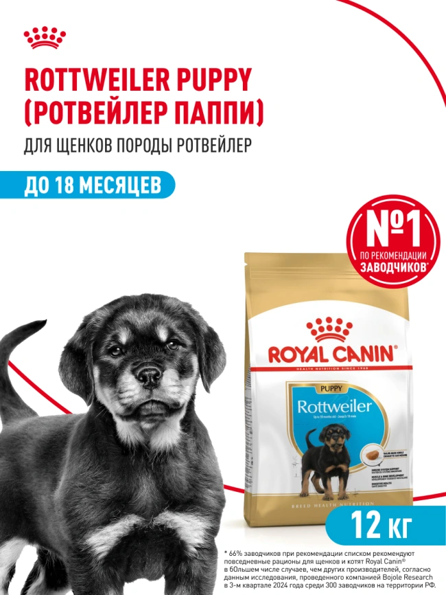 Сухой корм Royal Canin Rottweiler Puppy для щенков, 12 кг фото 14