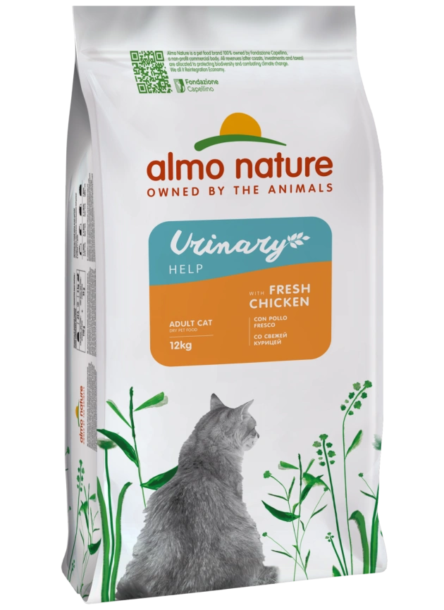 Сухой корм Almo Nature для взрослых кошек со свежей курицей для профилактики мочекаменной болезни, 12 кг фото 1