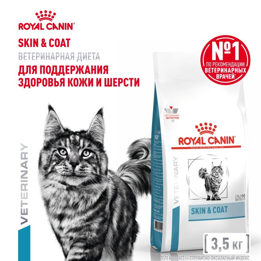 Сухой корм Royal Canin Skin & Coat для кошек, 3.5 кг фото 1