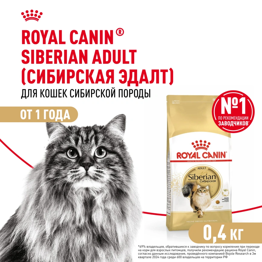 Сухой корм Royal Canin Siberian для кошек, 400 г фото 1