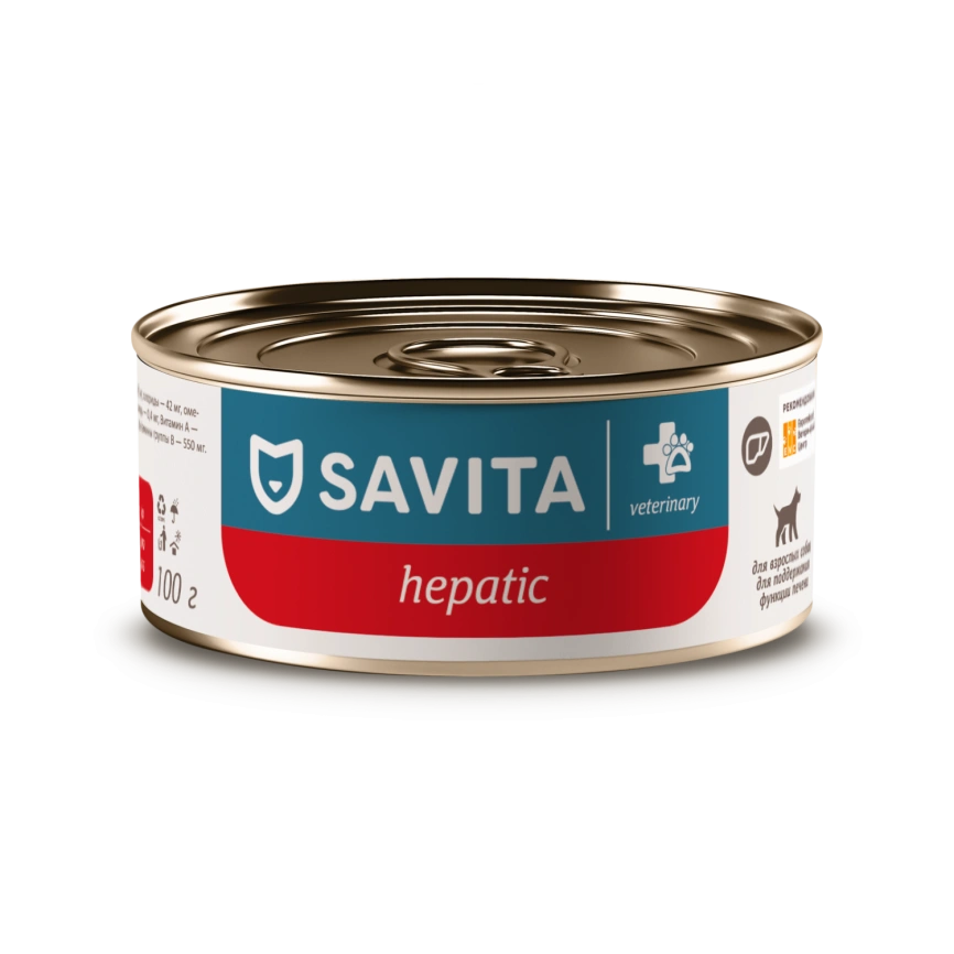 Влажный корм SAVITA Preventive Line Hepatic для взрослых собак для поддержания функции печени, 100 г фото 1