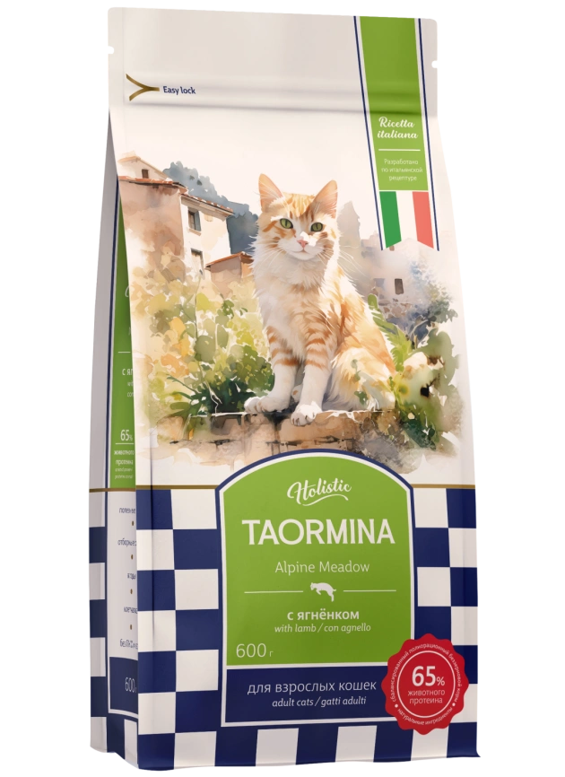 Сухой корм Taormina для взрослых кошек c ягненком Alpine Meadow, 600 г фото 1