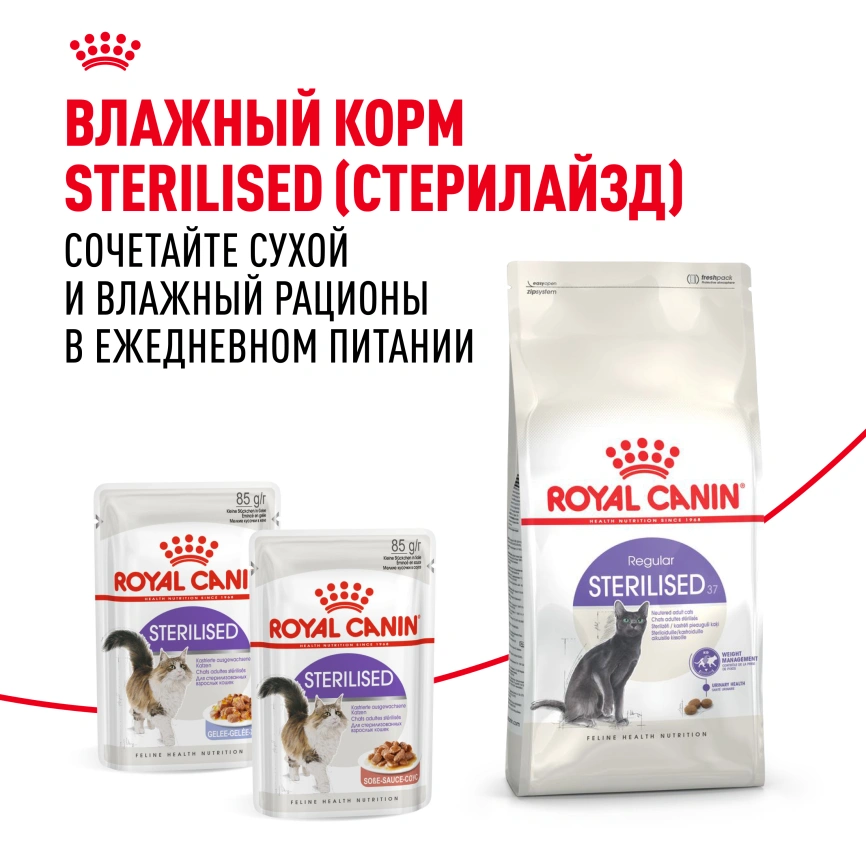 Сухой корм Royal Canin Sterilised для кастрированных котов и стерилизованных кошек, 400 г фото 15