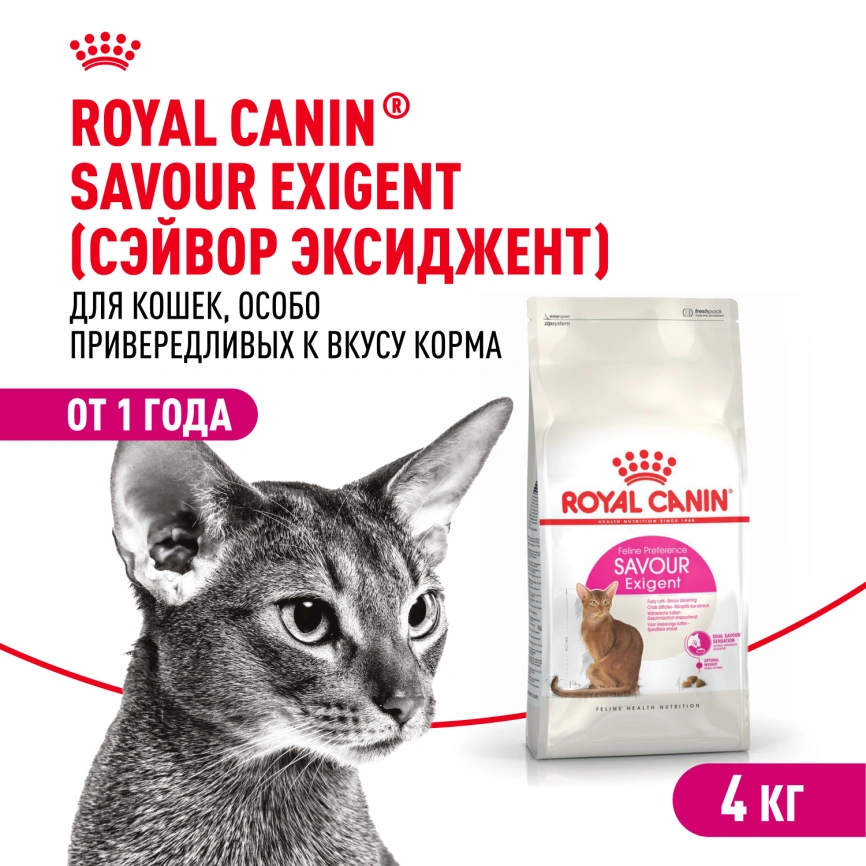 Сухой корм Royal Canin Savour Exigent для кошек, 4 кг фото 1