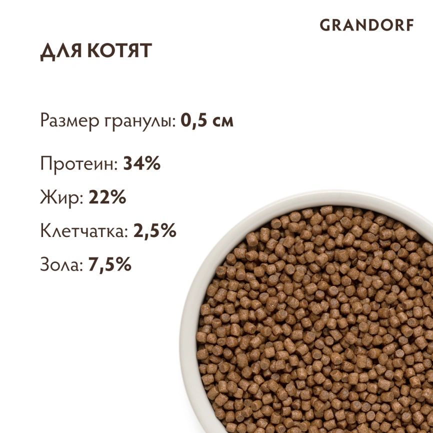 Сухой корм Grandorf Lamb & Turkey Kitten Ягненок с индейкой для котят, 8 кг фото 9