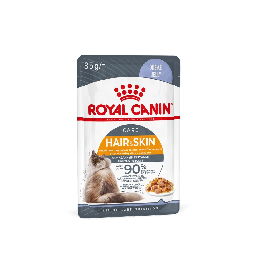 Влажный корм Royal Canin Hair & Skin Care в желе для взрослых кошек старше 1 года, пауч, 85 г фото 13