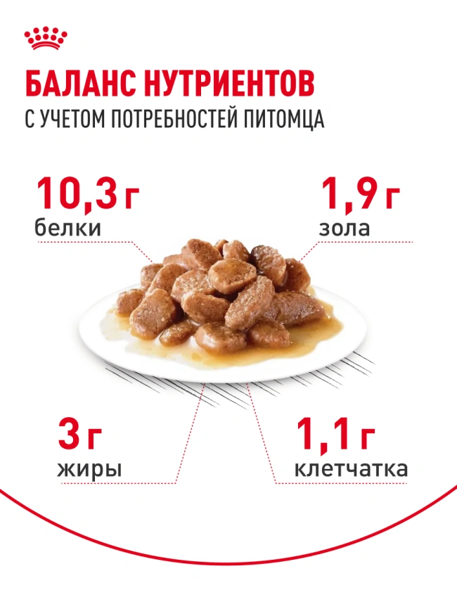 Влажный корм Royal Canin Indoor 7+ в соусе для кошек старше 7 лет, живущих в помещении, пауч, 85 г фото 4