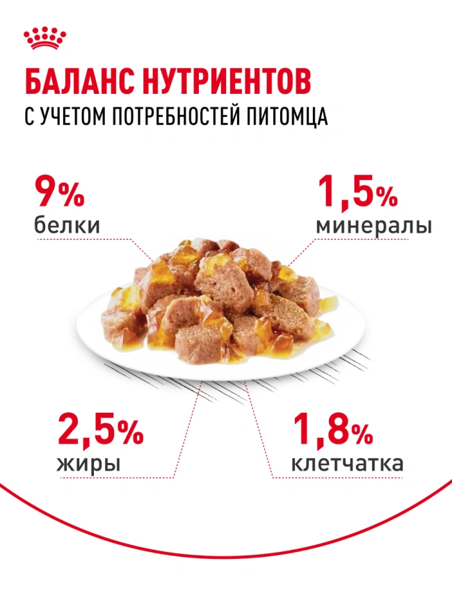 Влажный корм Royal Canin Sterilised в желе для стерилизованных кошек старше 1 года, пауч, 85 г фото 4