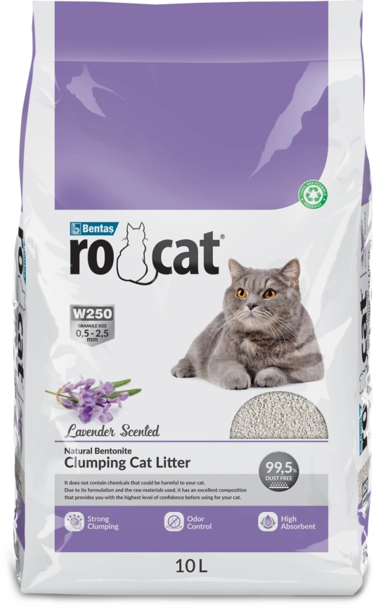 Наполнитель Ro Cat комкующийся без пыли  с ароматом лаванды, 8.5 кг фото 1
