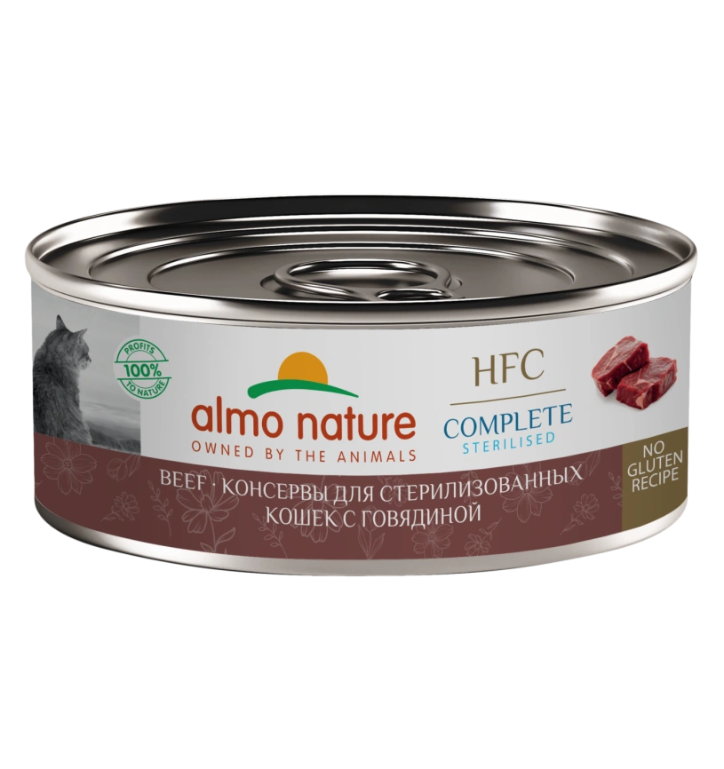Влажный корм Almo Nature для стерилизованных кошек с говядиной, 100 г фото 1